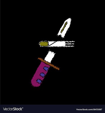 Flat shading style icon bullet broke knife vector image