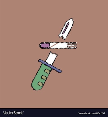 Flat shading style icon bullet broke knife vector image