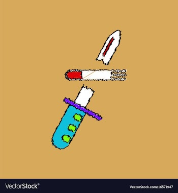Flat shading style icon bullet broke knife vector image