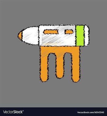 Flat shading style icon bullet with blood vector image