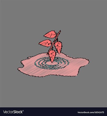 Flat shading style icon bush and puddle vector image