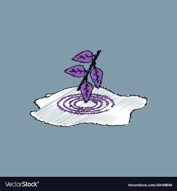 Flat shading style icon bush and puddle vector image