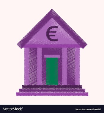 Flat shading style icon business bank building vector image