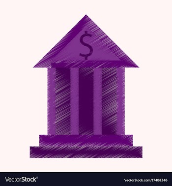 Flat shading style icon business bank building vector image