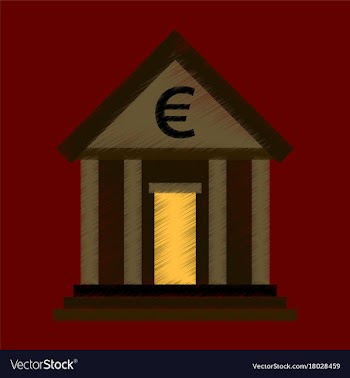 Flat shading style icon business bank building vector image