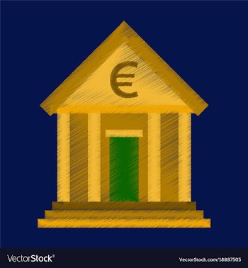 Flat shading style icon business bank building vector image