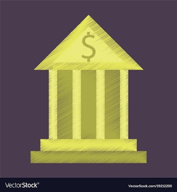 Flat shading style icon business bank building vector image