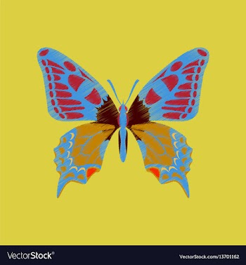 Flat shading style icon butterfly vector image