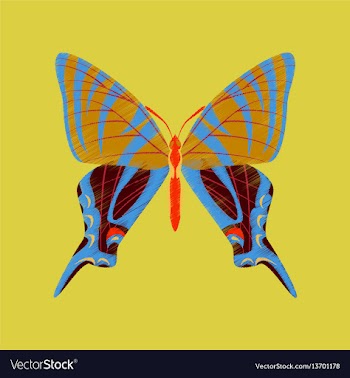 Flat shading style icon butterfly vector image