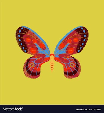 Flat shading style icon butterfly vector image