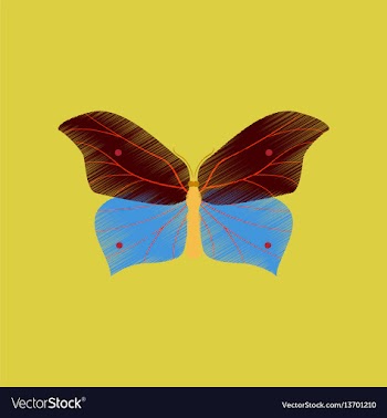 Flat shading style icon butterfly vector image