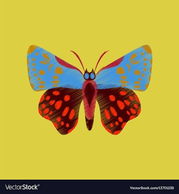 Flat shading style icon butterfly vector image