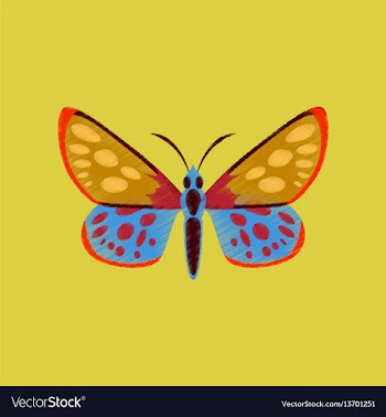 Flat shading style icon butterfly vector image