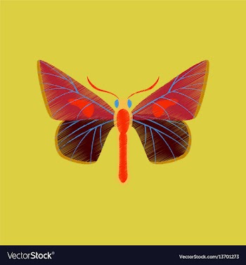 Flat shading style icon butterfly vector image