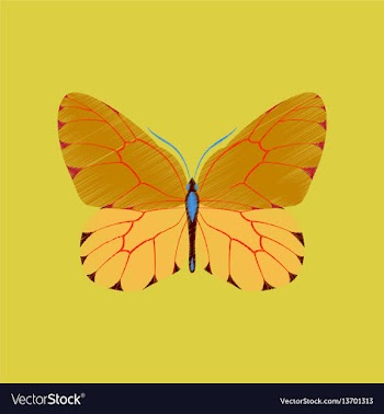 Flat shading style icon butterfly vector image