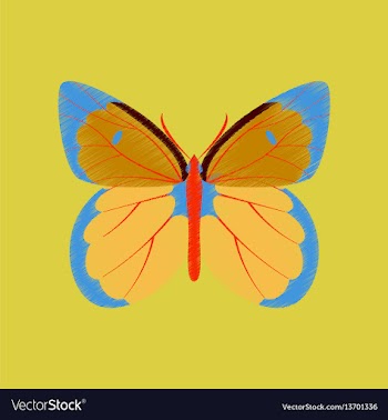 Flat shading style icon butterfly vector image