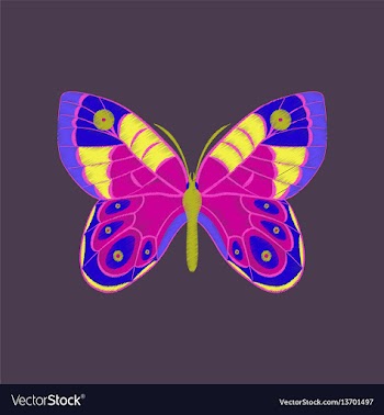 Flat shading style icon butterfly vector image
