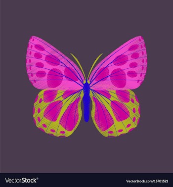 Flat shading style icon butterfly vector image