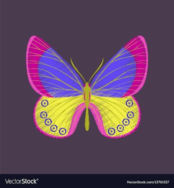 Flat shading style icon butterfly vector image