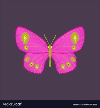 Flat shading style icon butterfly vector image