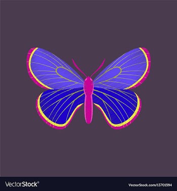 Flat shading style icon butterfly vector image