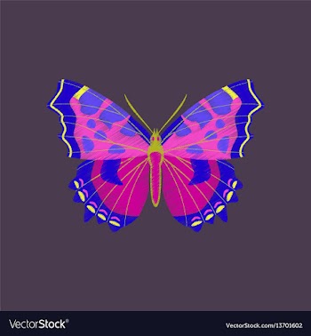 Flat shading style icon butterfly vector image