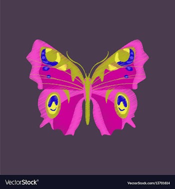 Flat shading style icon butterfly vector image