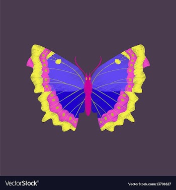 Flat shading style icon butterfly vector image