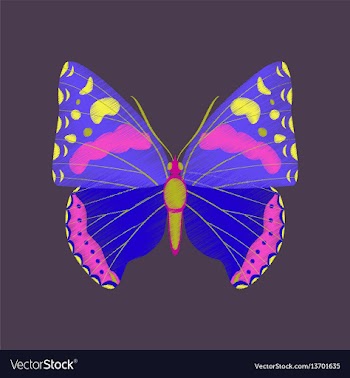 Flat shading style icon butterfly vector image