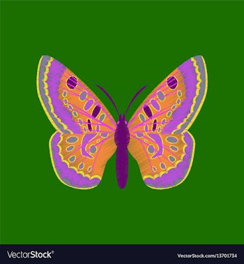 Flat shading style icon butterfly vector image