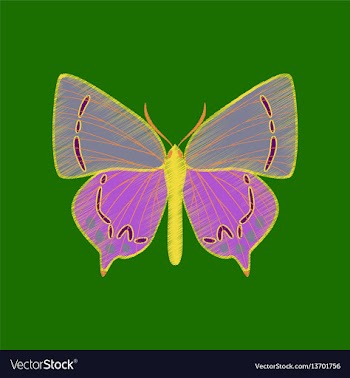 Flat shading style icon butterfly vector image