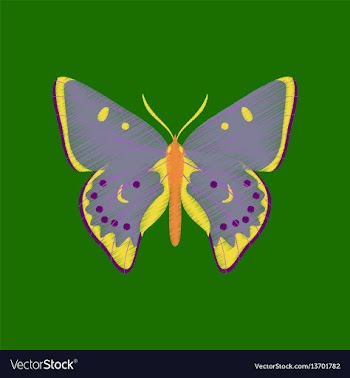 Flat shading style icon butterfly vector image