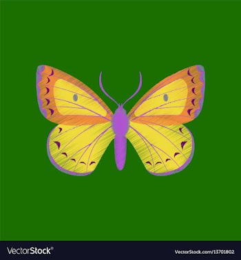 Flat shading style icon butterfly vector image