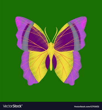 Flat shading style icon butterfly vector image