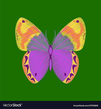 Flat shading style icon butterfly vector image