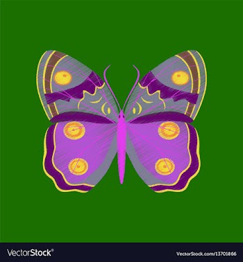 Flat shading style icon butterfly vector image