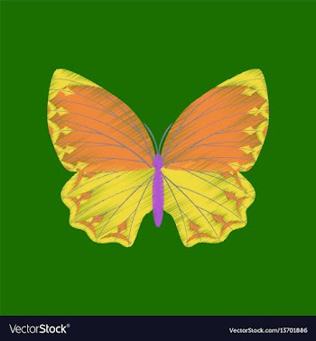 Flat shading style icon butterfly vector image