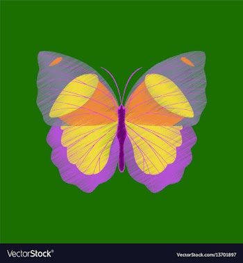 Flat shading style icon butterfly vector image