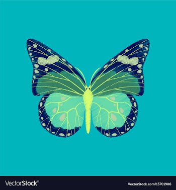 Flat shading style icon butterfly vector image
