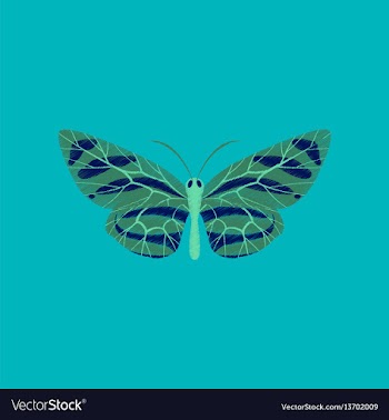 Flat shading style icon butterfly vector image