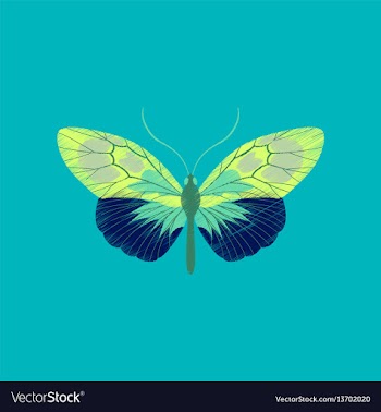 Flat shading style icon butterfly vector image