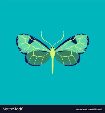 Flat shading style icon butterfly vector image