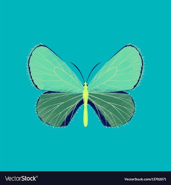 Flat shading style icon butterfly vector image