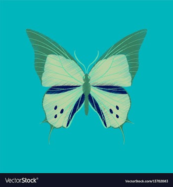 Flat shading style icon butterfly vector image