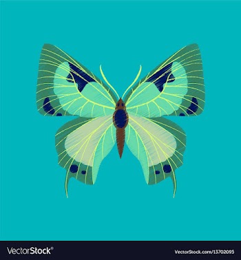 Flat shading style icon butterfly vector image