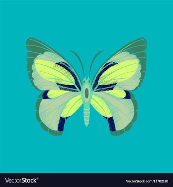 Flat shading style icon butterfly vector image
