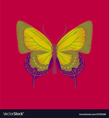 Flat shading style icon butterfly vector image