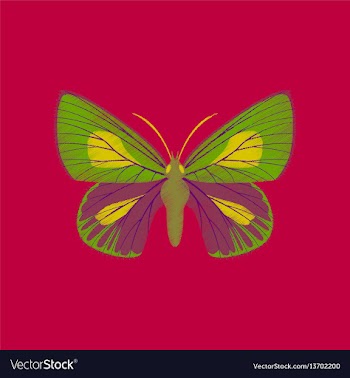 Flat shading style icon butterfly vector image