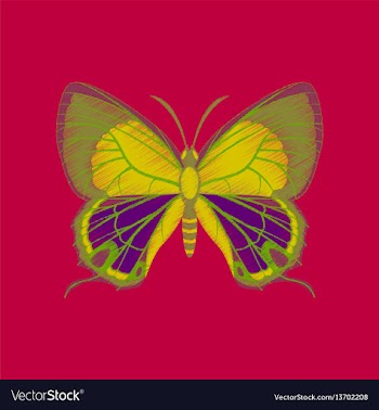 Flat shading style icon butterfly vector image