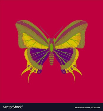 Flat shading style icon butterfly vector image
